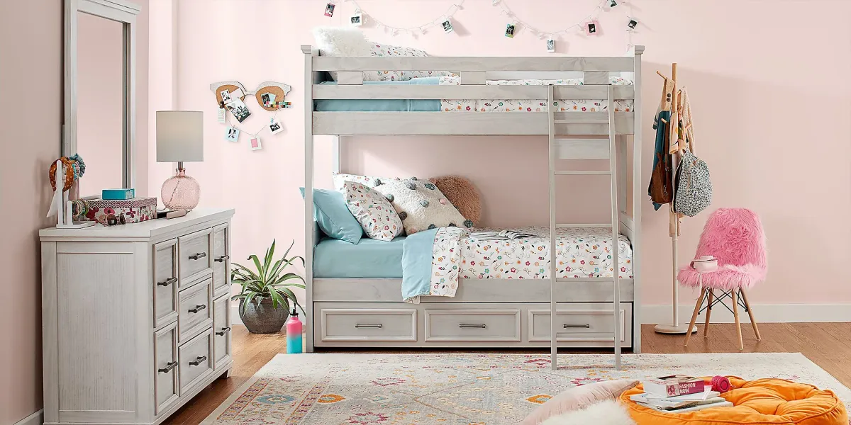 Kids Canyon Lake Ash Gray Twin/Twin Bunk Bed