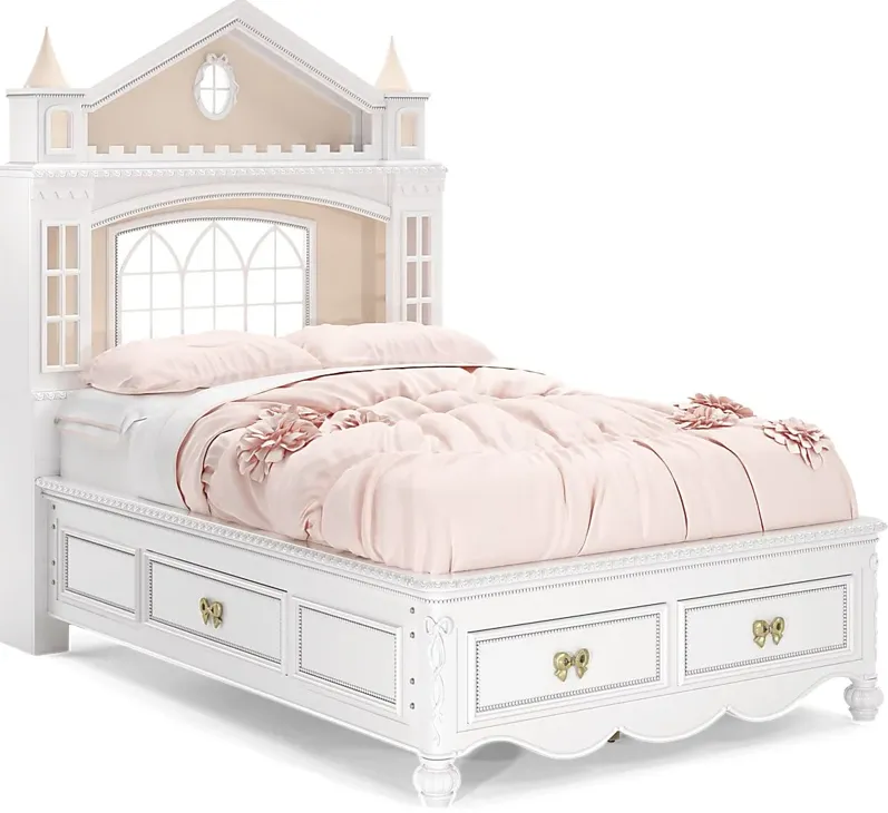 Disney Princess Sparkle White Full Castle Storage Bed