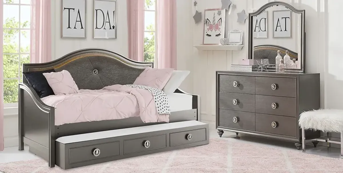 Kids Evangeline Charcoal Twin Daybed