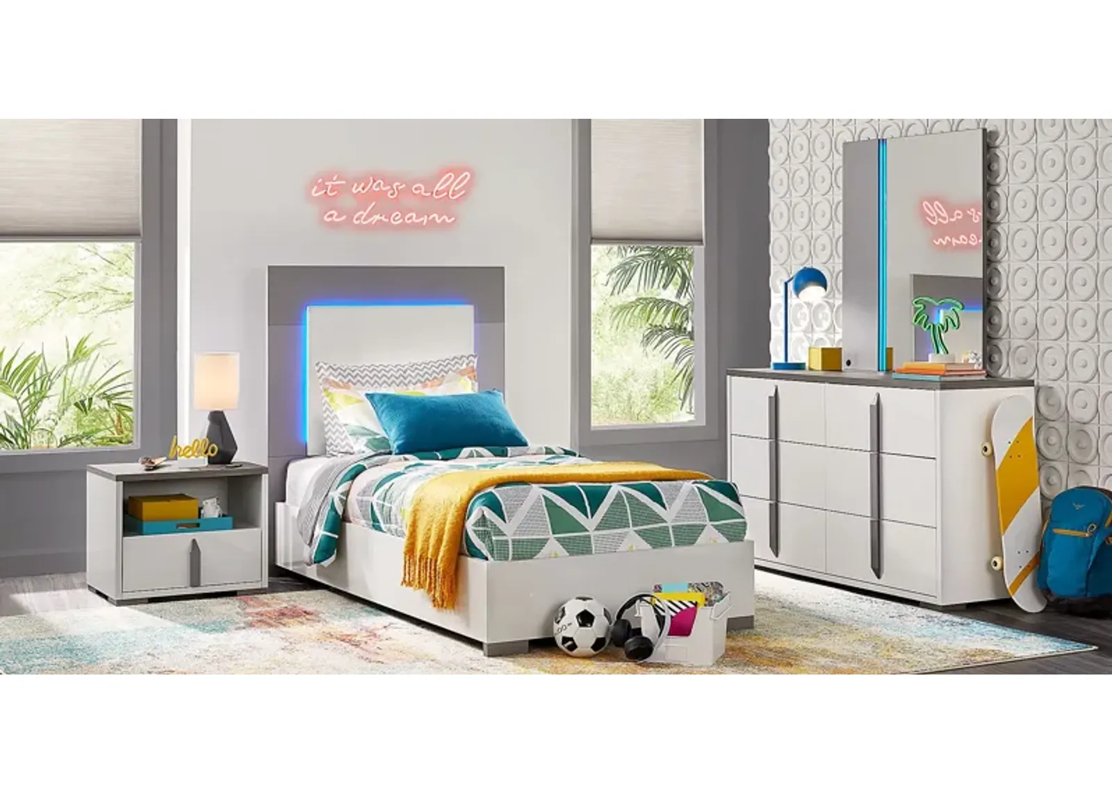 Kids Park Peak White 5 Pc Twin Panel Bedroom