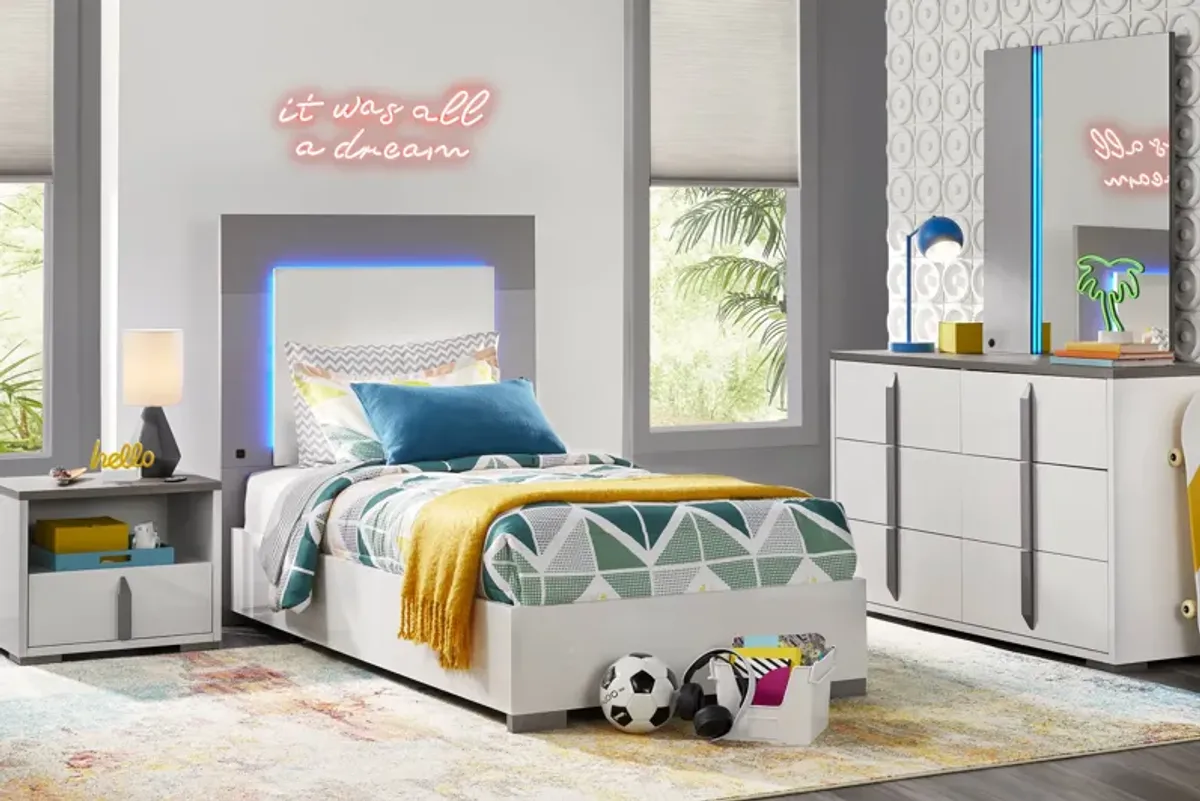 Kids Park Peak White Twin Panel Bedroom