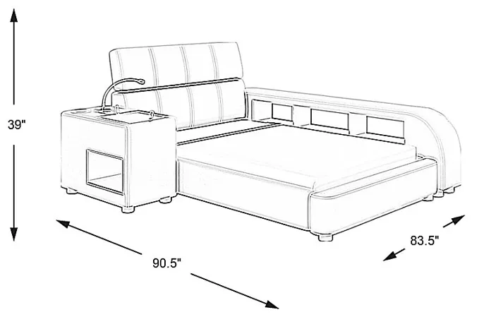 Kids reGen&trade; Recharged White 5 Pc Full Bed with Nightstand and Bookcase