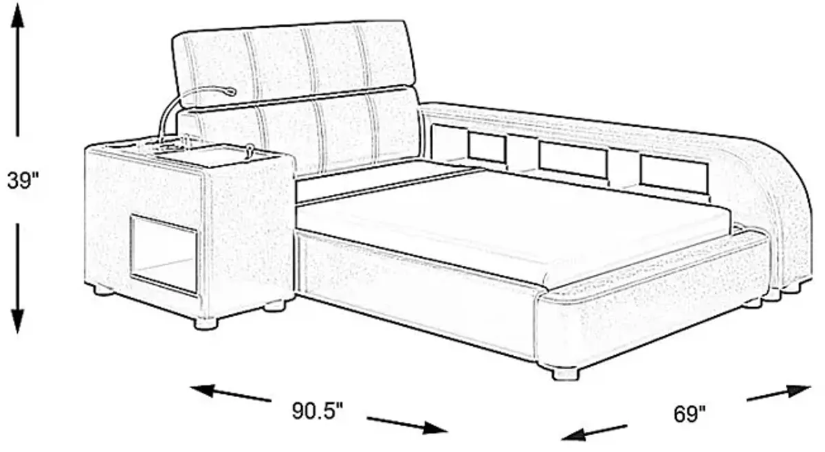 Kids ReGen&trade; Recharged Gray 5 Pc Twin Bed with Nightstand and Bookcase