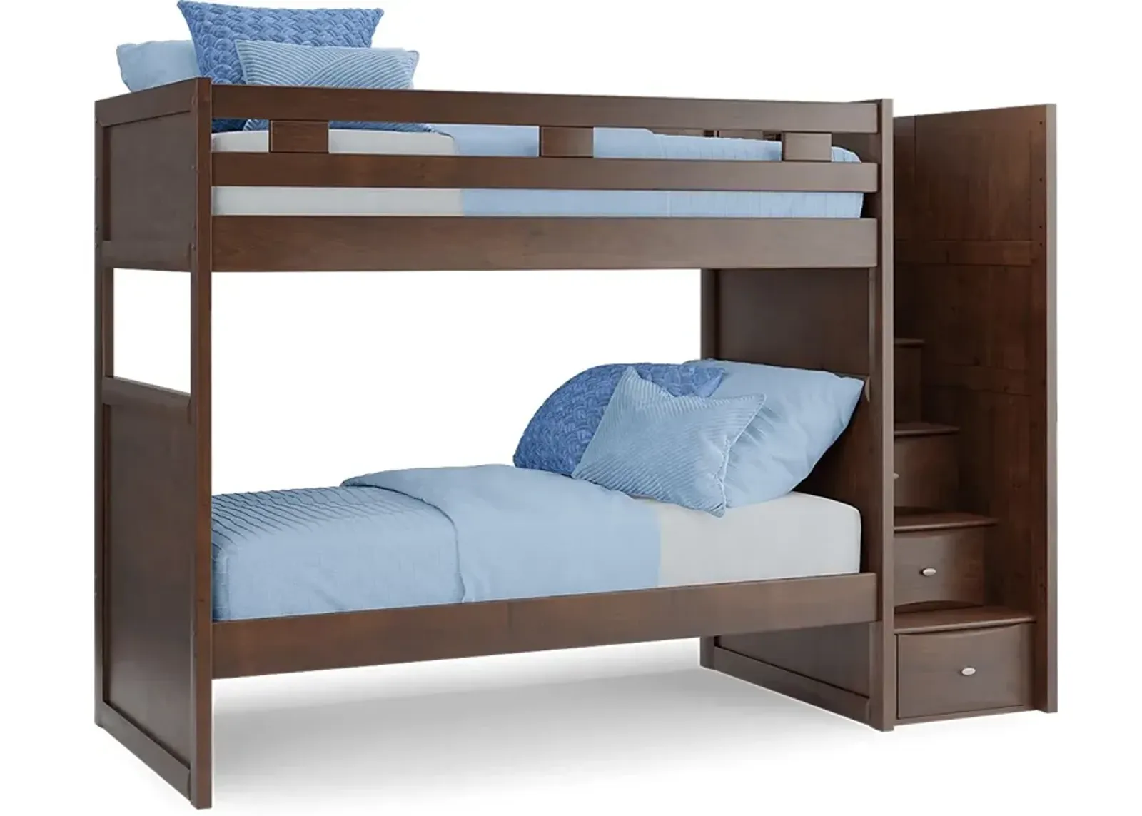 Ivy League 2.0 Walnut Twin/Twin Step Bunk Bed