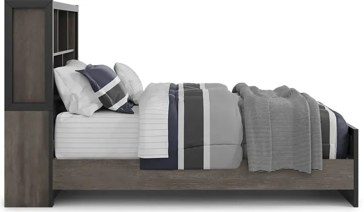Kids Colefax Avenue Dark Gray Full Bookcase Bedroom