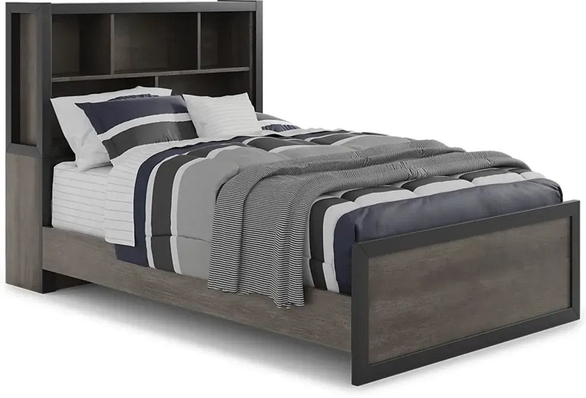 Kids Colefax Avenue Dark Gray Full Bookcase Bedroom
