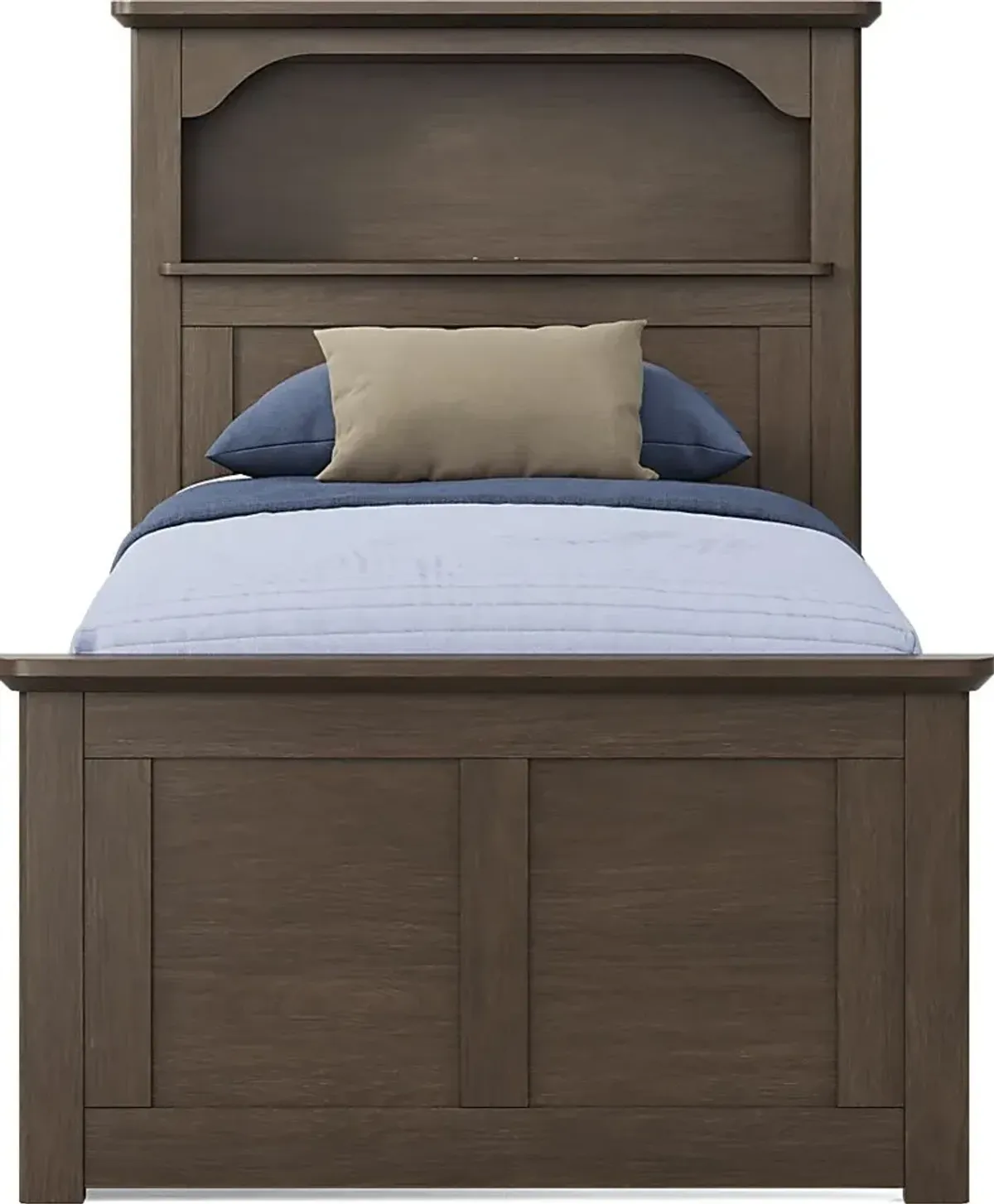 Kids South Bend Brown Cherry 3 Pc Twin Bookcase Bed with Storage Side Rail