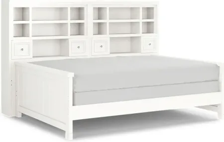 Kids Cottage Colors White 5 Pc Full Bookcase Wall Bed