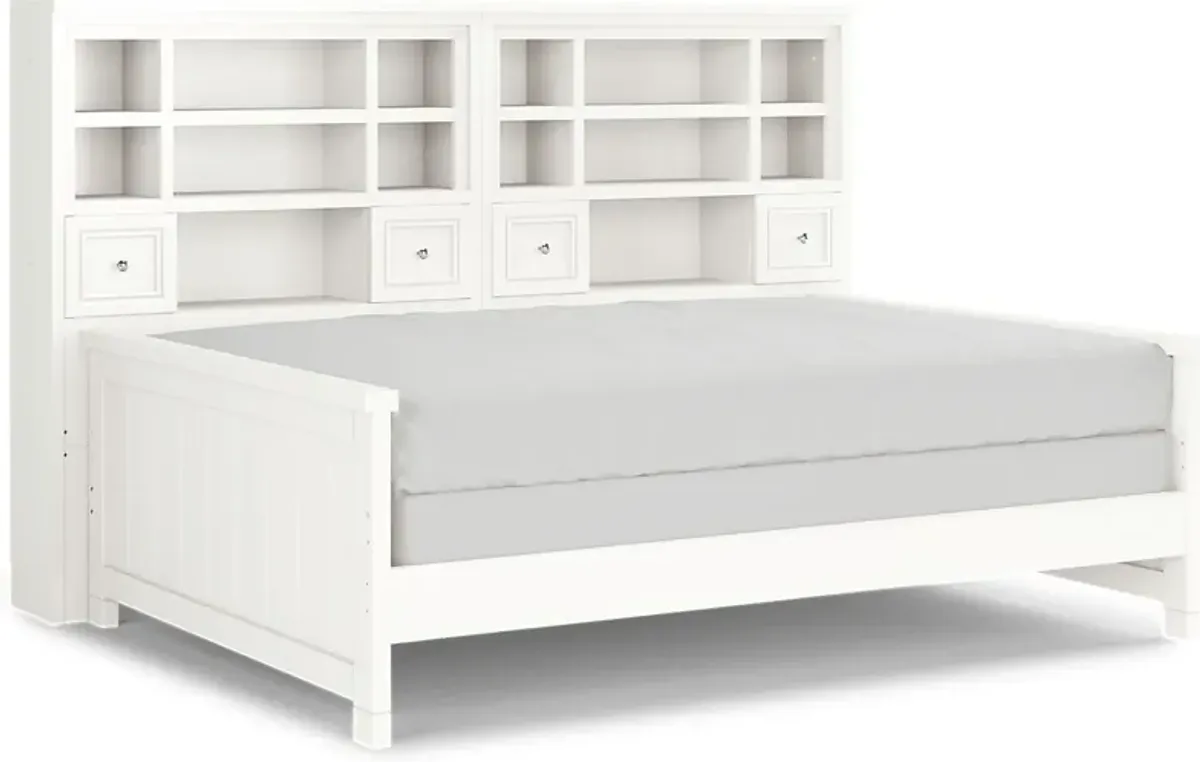 Kids Cottage Colors White Full Bookcase Wall Bed