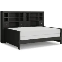 Kids Cottage Colors Black 5 Pc Full Bookcase Wall Bed