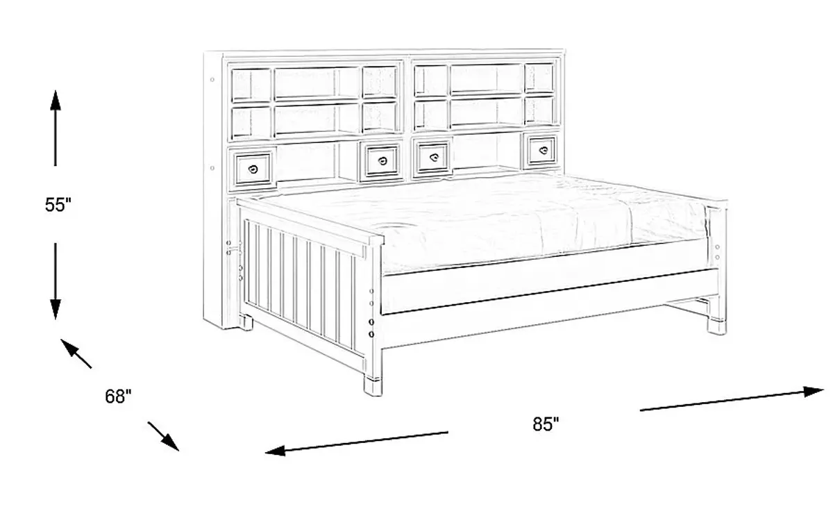 Kids Cottage Colors Lavender Full Bookcase Wall Bed