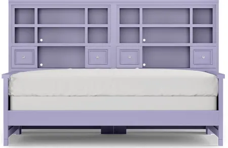 Kids Cottage Colors Lavender 5 Pc Full Bookcase Wall Bed