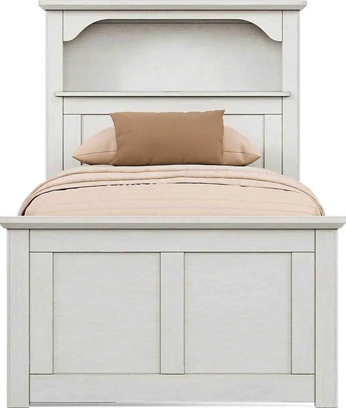 Kids South Bend Washed White 3 Pc Twin Bookcase Bed with Storage Side Rail