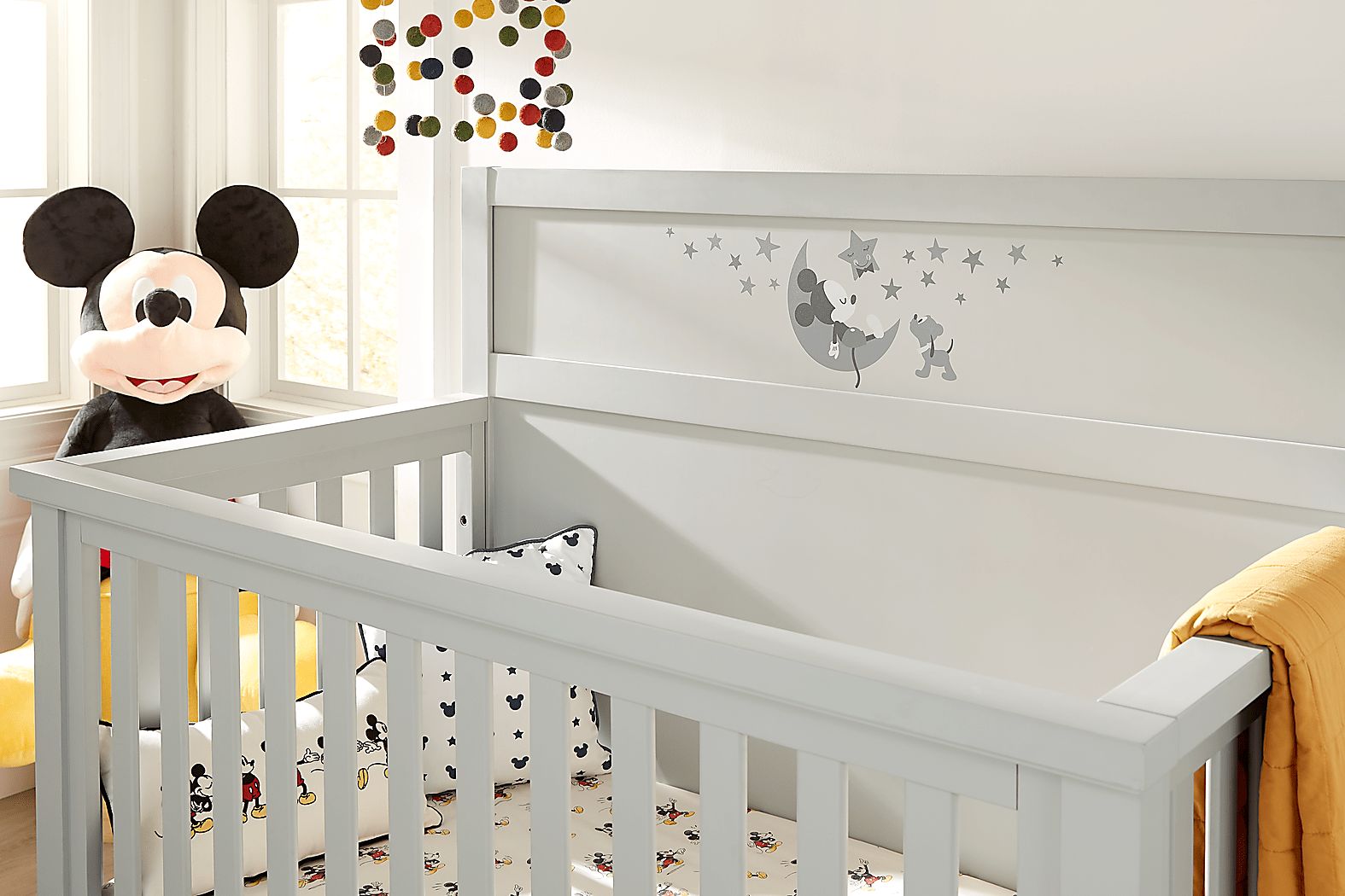 Disney Baby Starry Dreams with Mickey Mouse Gray Convertible Crib