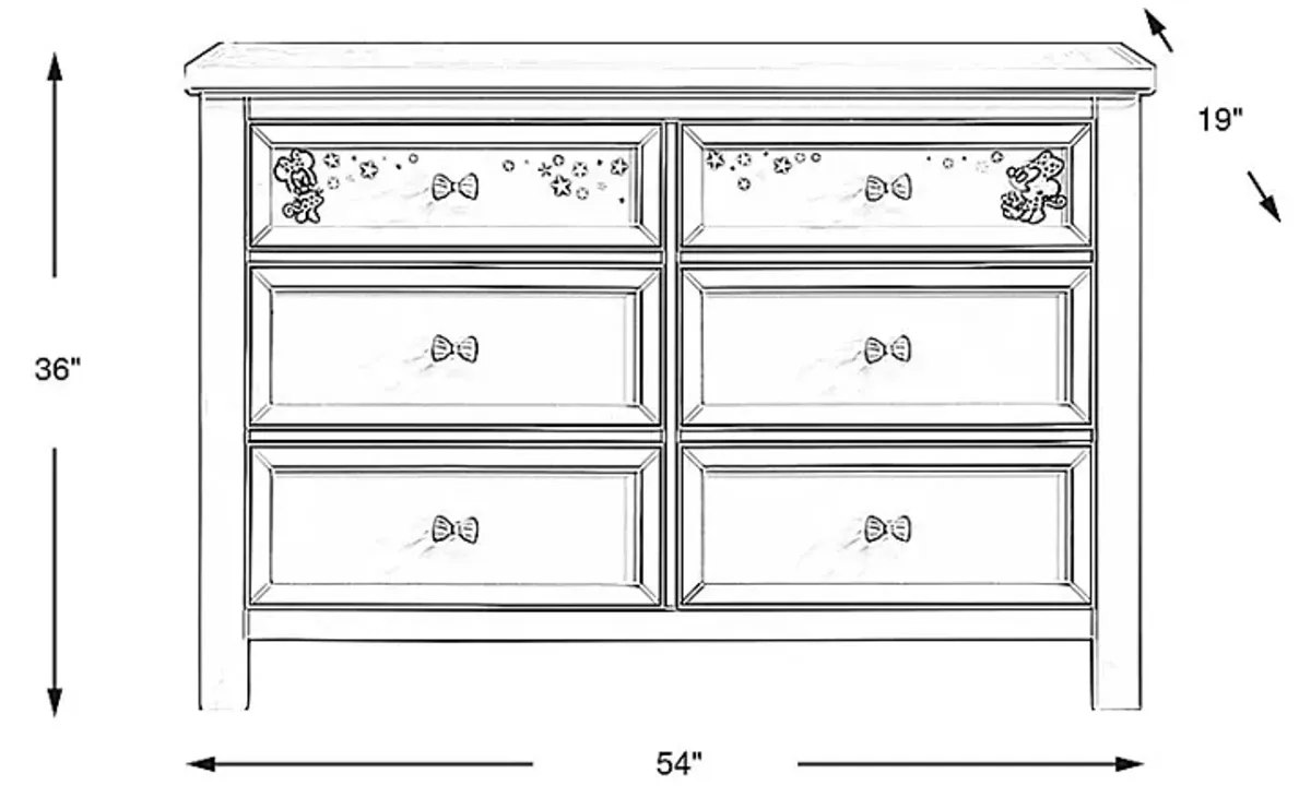 Starry Dreams With Minnie Mouse Gray Dresser