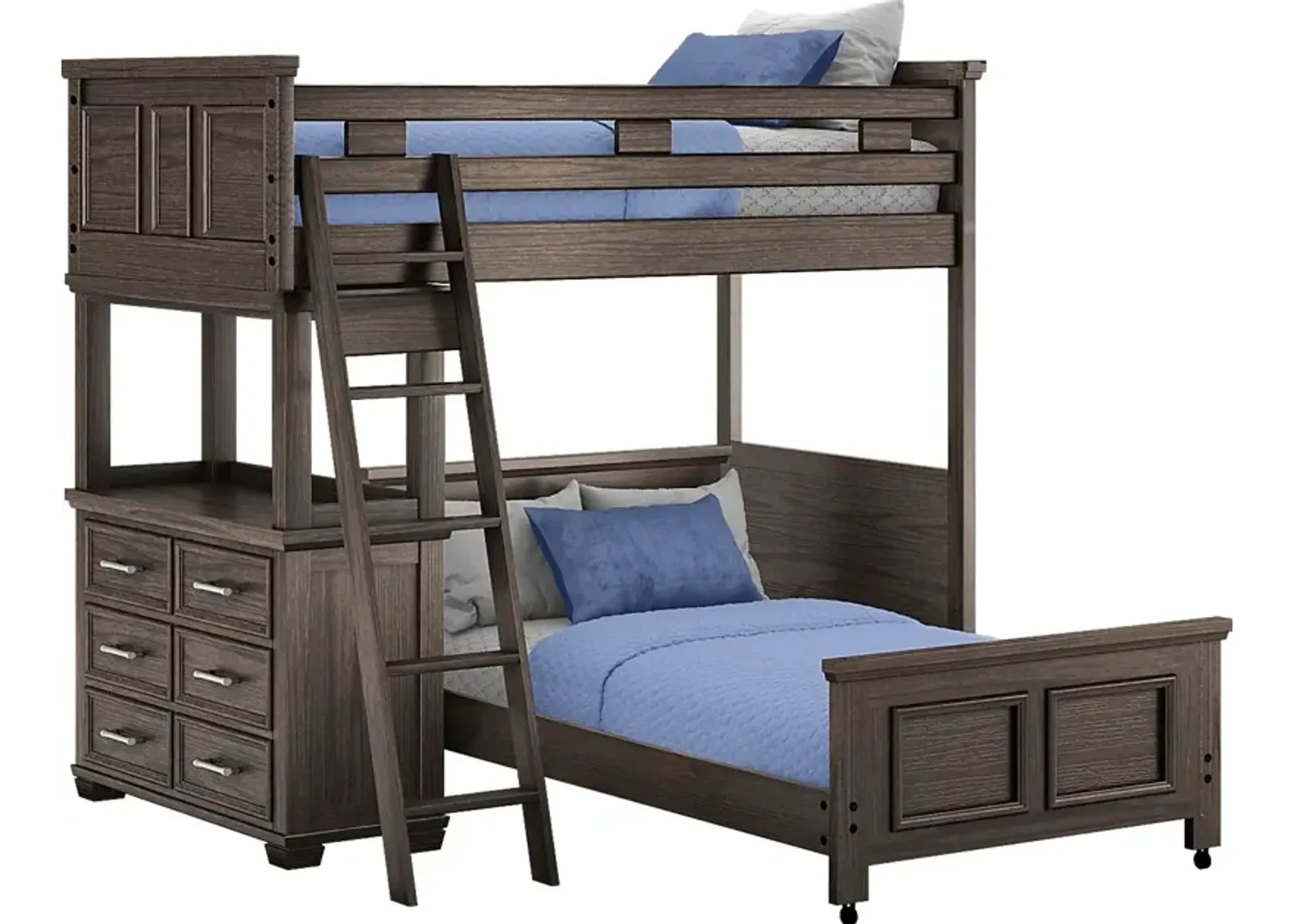 Kids Canyon Lake Java Twin/Twin Loft with Dresser