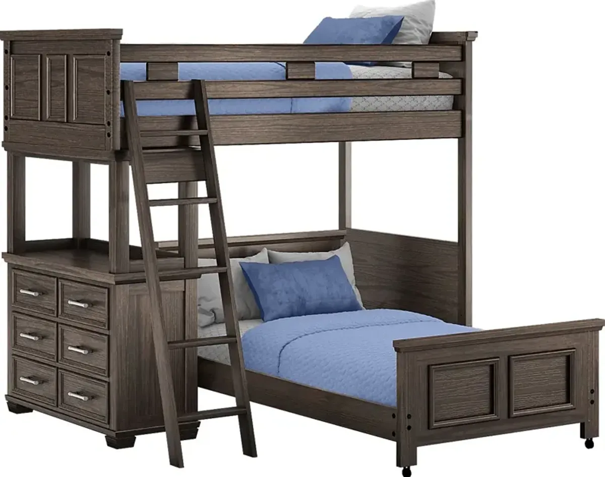 Kids Canyon Lake Java Twin/Twin Loft with Dresser