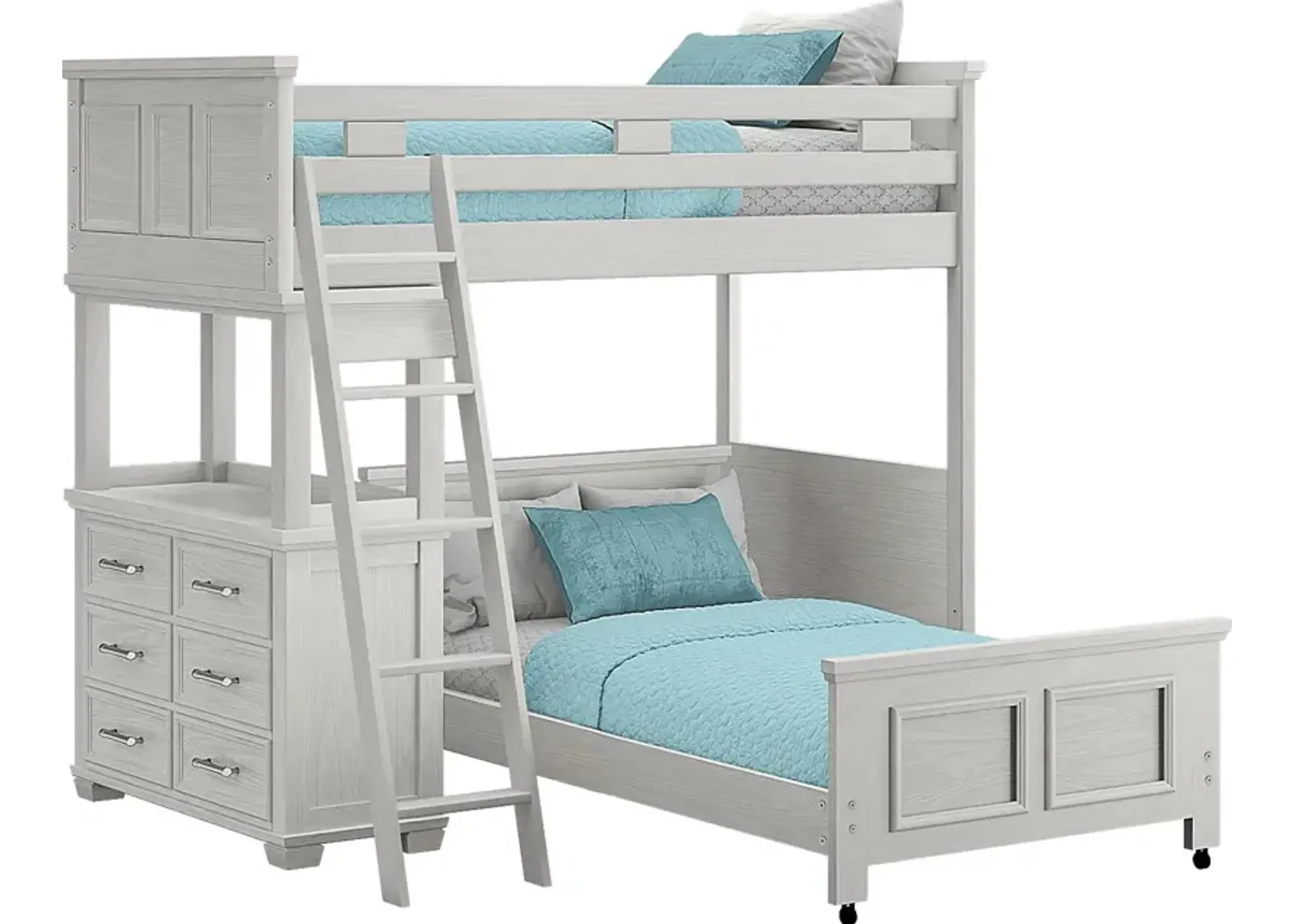 Kids Canyon Lake Ash Gray Twin/Twin Loft with Dresser