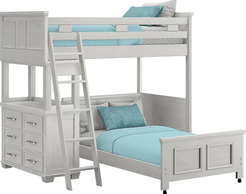 Kids Canyon Lake Ash Gray Twin/Twin Loft with Dresser