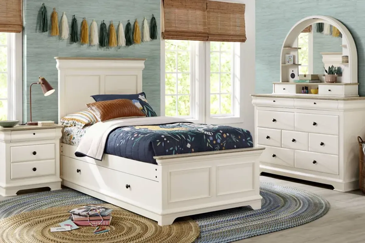 Kids Oberon Cream Twin Panel Bedroom