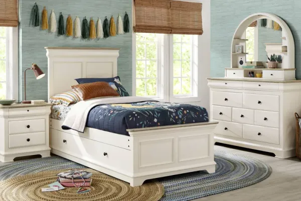 Kids Oberon Cream Twin Panel Bedroom