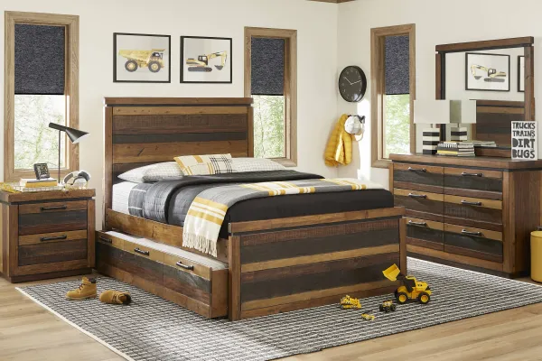 Kids Westover Hills Jr. Brown Full Panel Bedroom