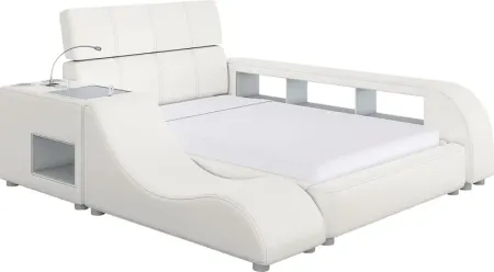 Kids reGen&trade; Recharged White 6 Pc Twin Bed with Nightstand, Bookcase and Lounger