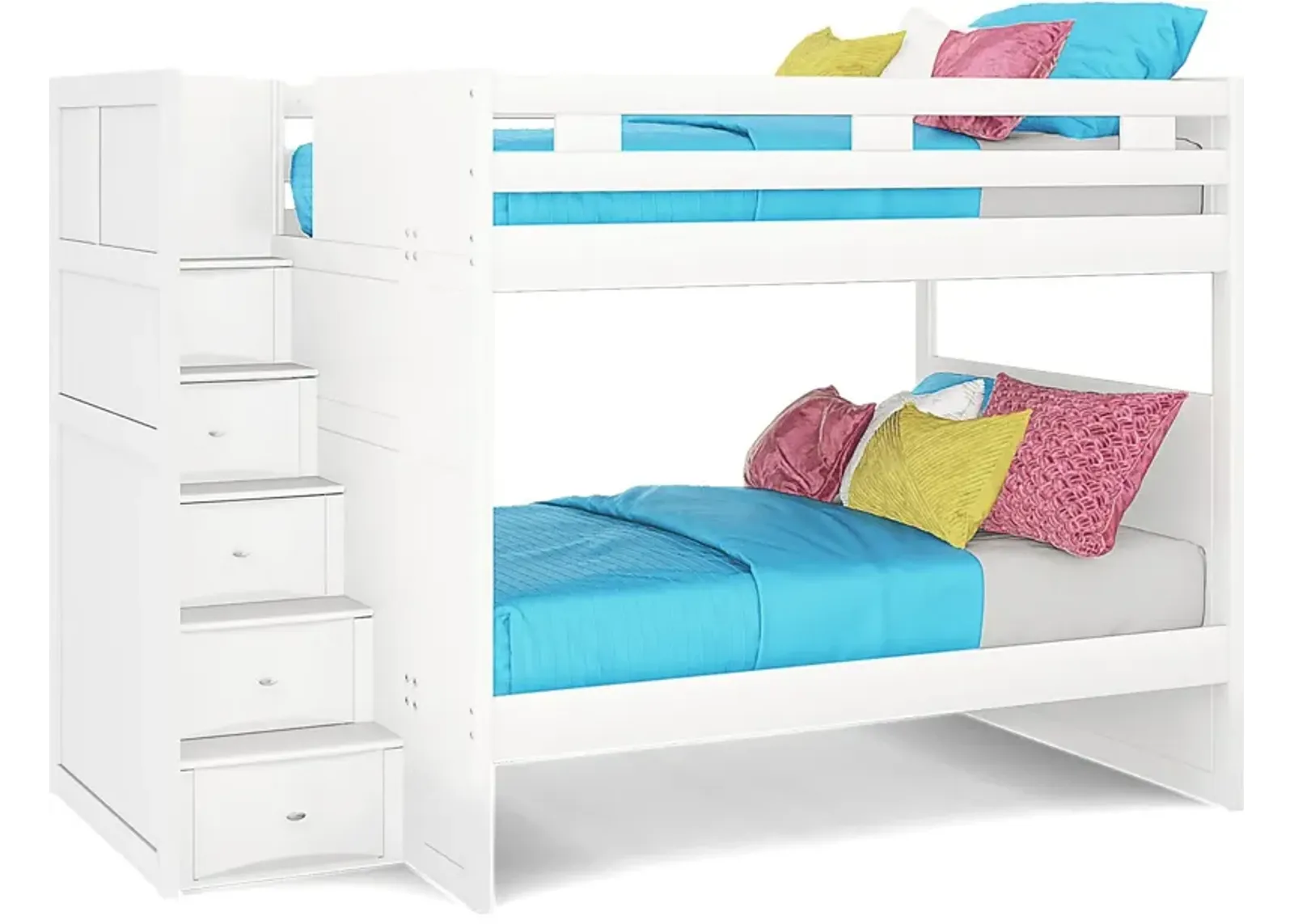 Ivy League 2.0 White Full/Full Step Bunk Bed