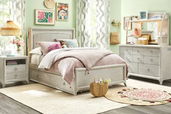Kids Vivien Wirebrush Gray Full Cubby Bedroom