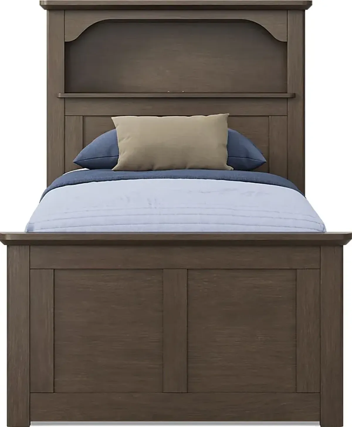 Kids South Bend Brown Cherry 3 Pc Twin Bookcase Bed with 2 Storage Side Rails