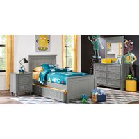 Kids Cottage Colors Gray 5 Pc Twin Panel Bedroom
