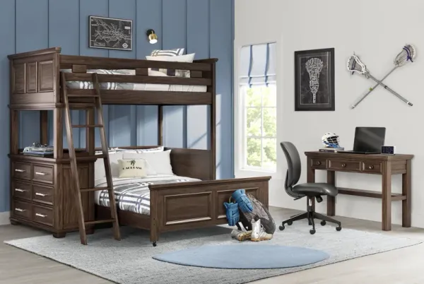 Kids Canyon Lake Java Twin/Full Loft with Dresser