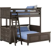 Kids Canyon Lake Java Twin/Full Loft with Dresser