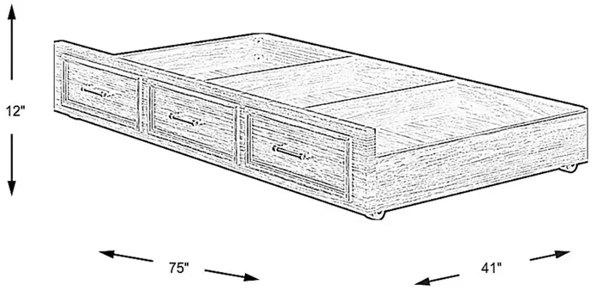 Kids Canyon Lake Ash Gray Twin Storage Trundle