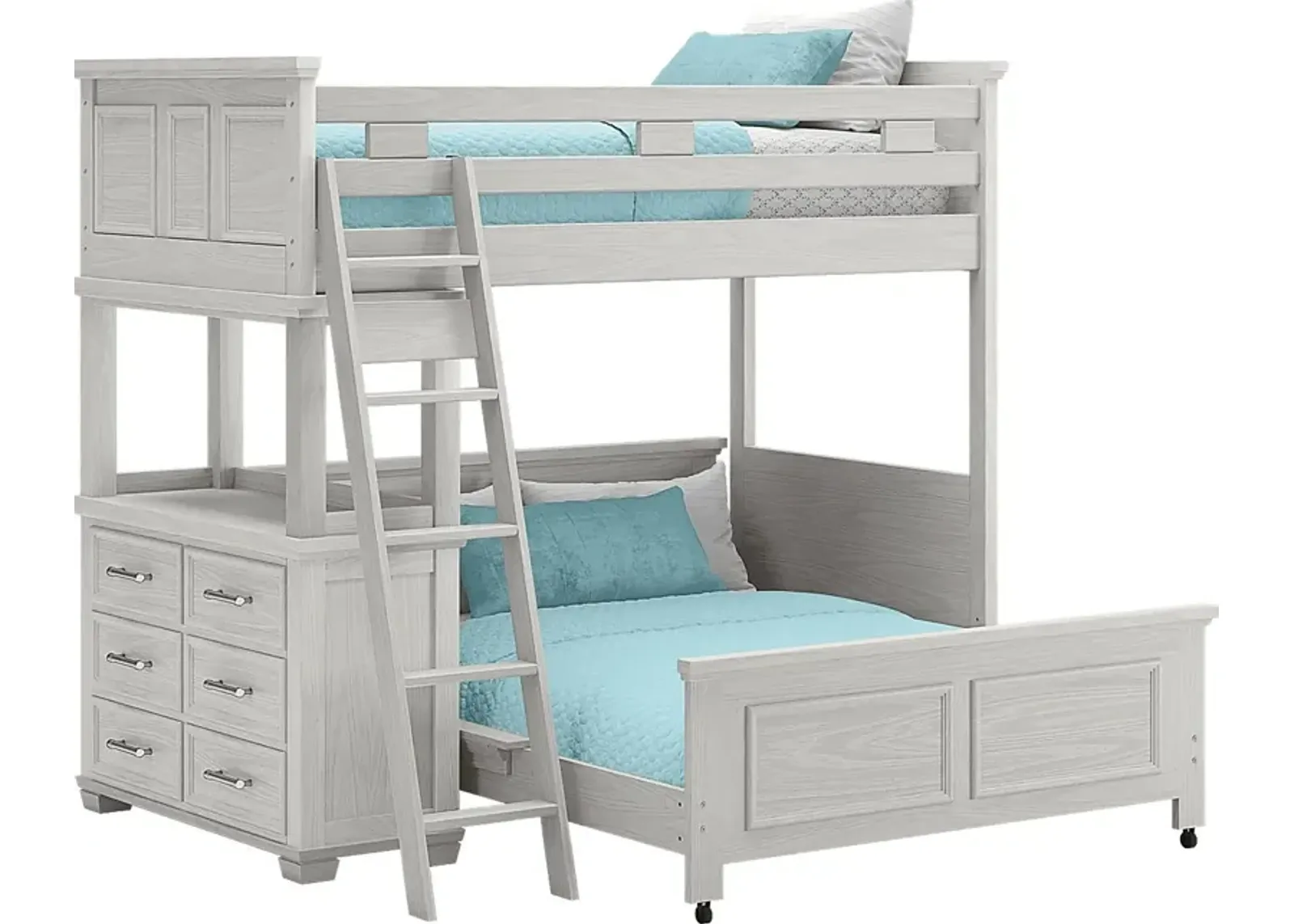 Kids Canyon Lake Ash Gray Twin/Full Loft with Dresser