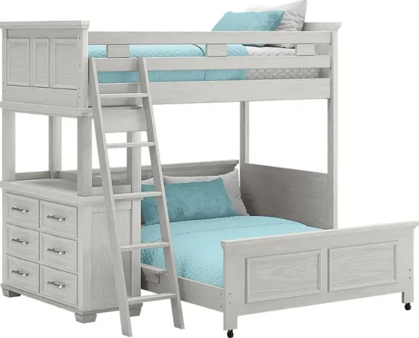 Kids Canyon Lake Ash Gray Twin/Full Loft with Dresser
