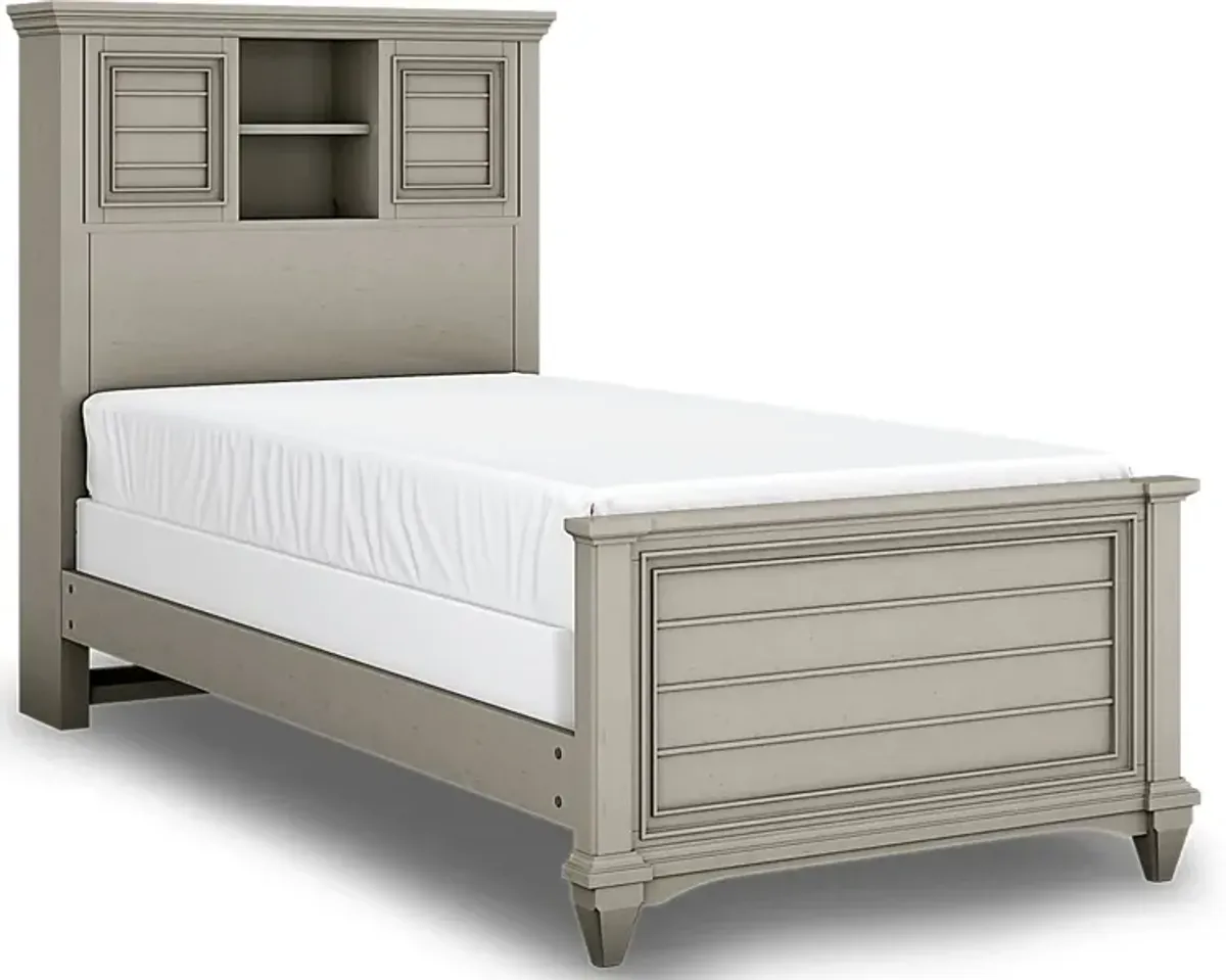 Kids Hilton Head Gray 3 Pc Twin Bookcase Bed