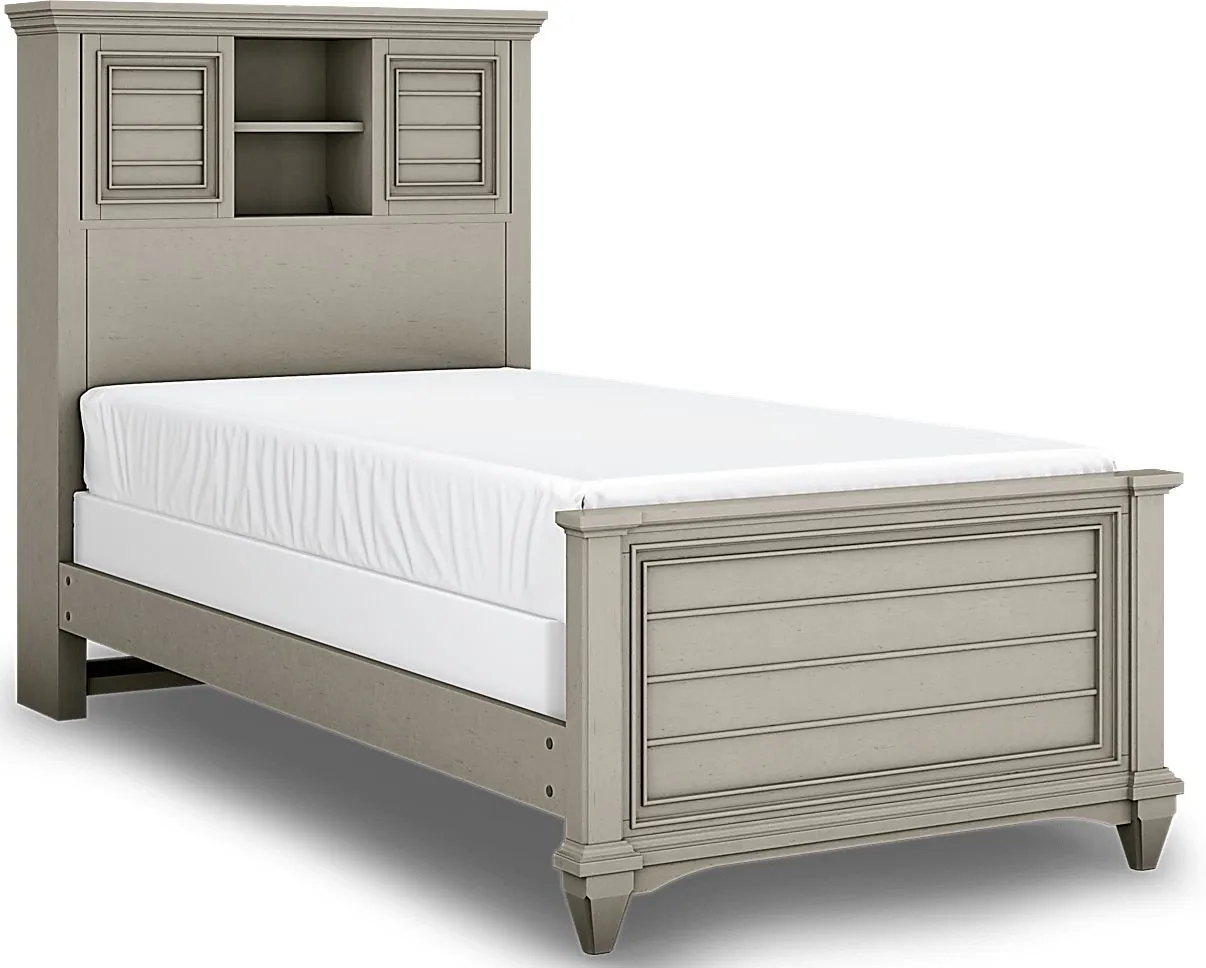 Kids Hilton Head Gray 3 Pc Twin Bookcase Bed