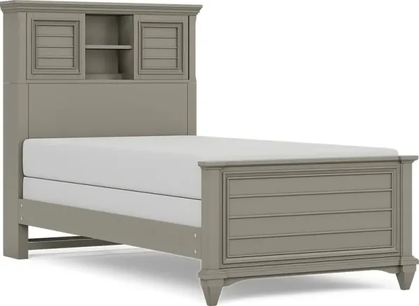 Kids Hilton Head Gray Twin Bookcase Bed
