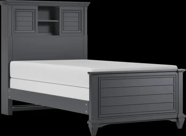 Kids Hilton Head Graphite Twin Bookcase Bed