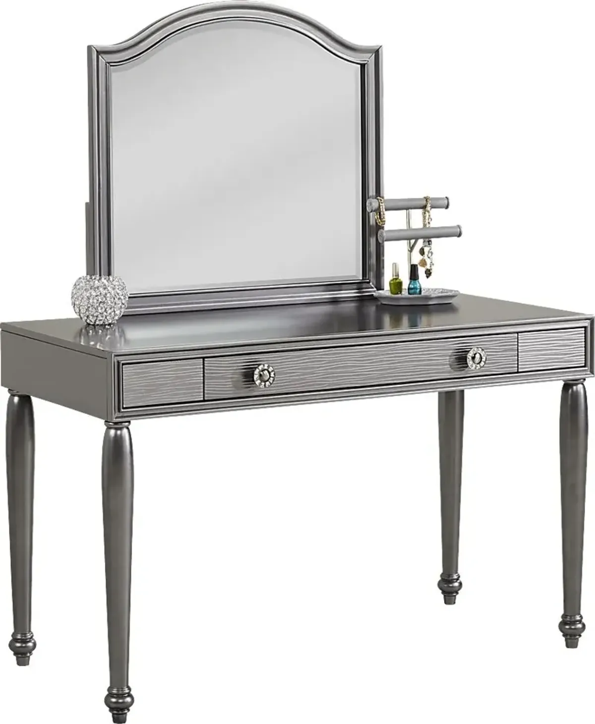 Evangeline Charcoal Vanity Desk with Mirror