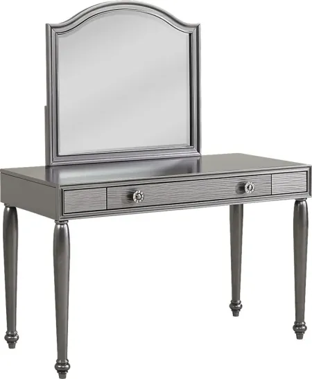Evangeline Charcoal Vanity Desk with Mirror