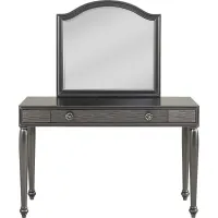 Evangeline Charcoal Vanity Desk with Mirror