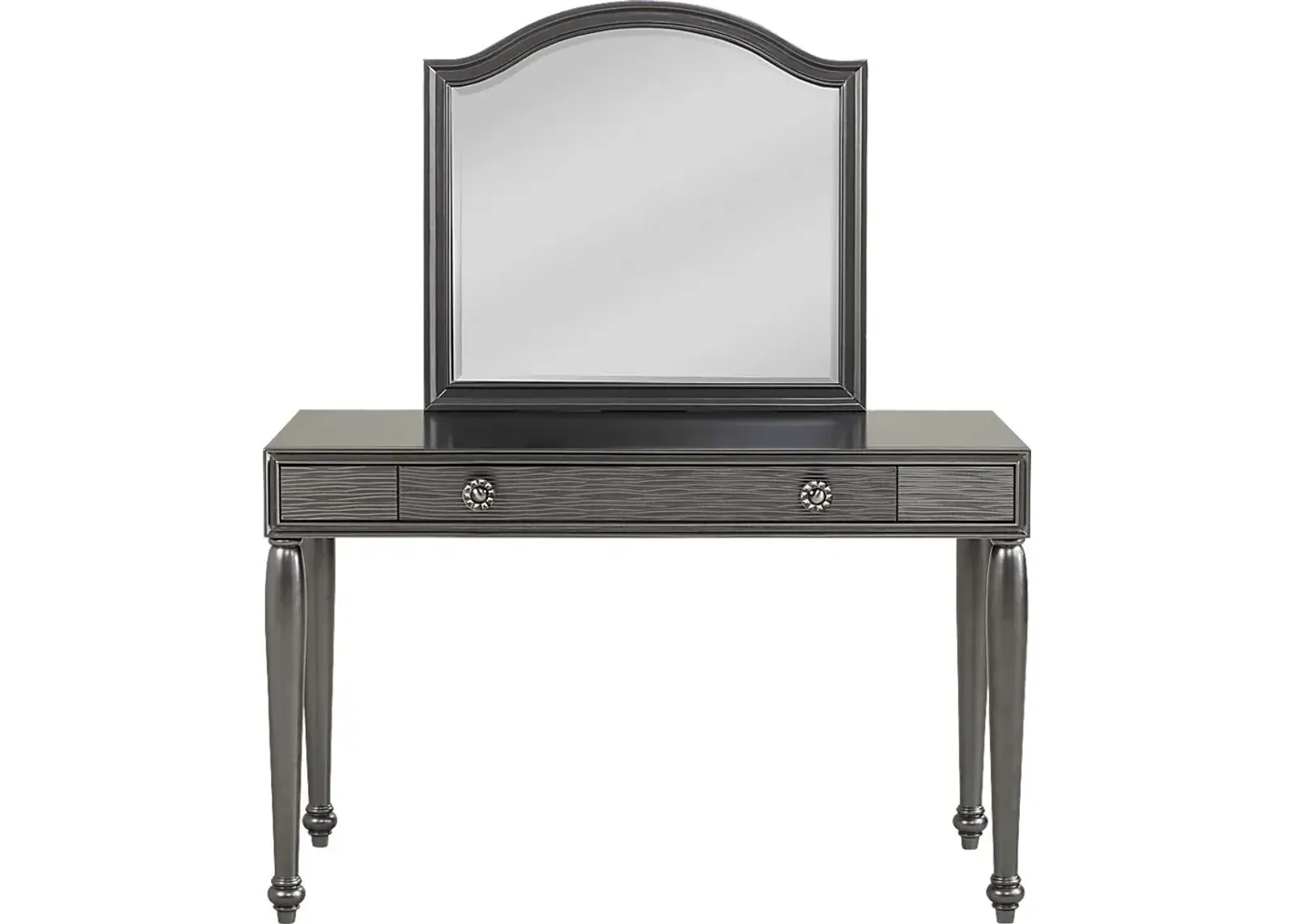 Evangeline Charcoal Vanity Desk with Mirror