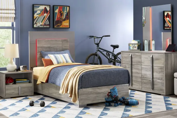 Kids Park Peak Gray Full Panel Bedroom