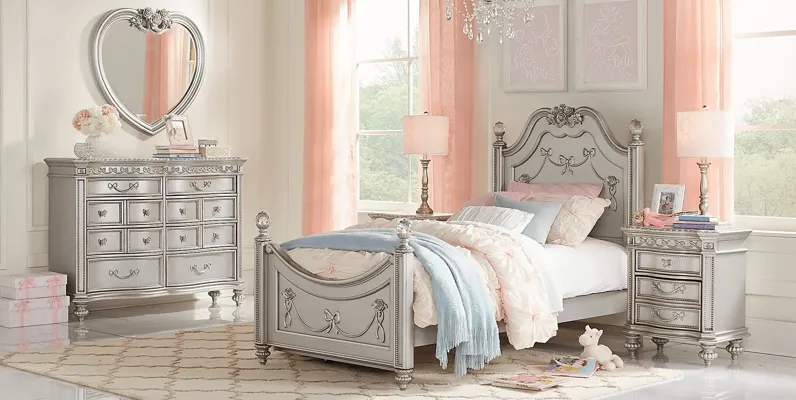 Disney Princess Fairytale Platinum 5 Pc Twin Poster Bedroom