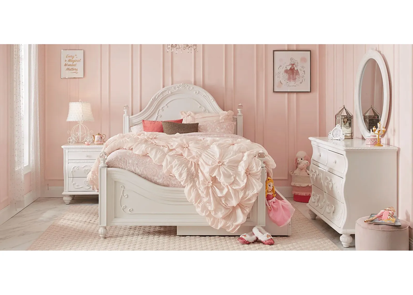 Disney Princess Dreamer White 5 Pc Twin Panel Bedroom