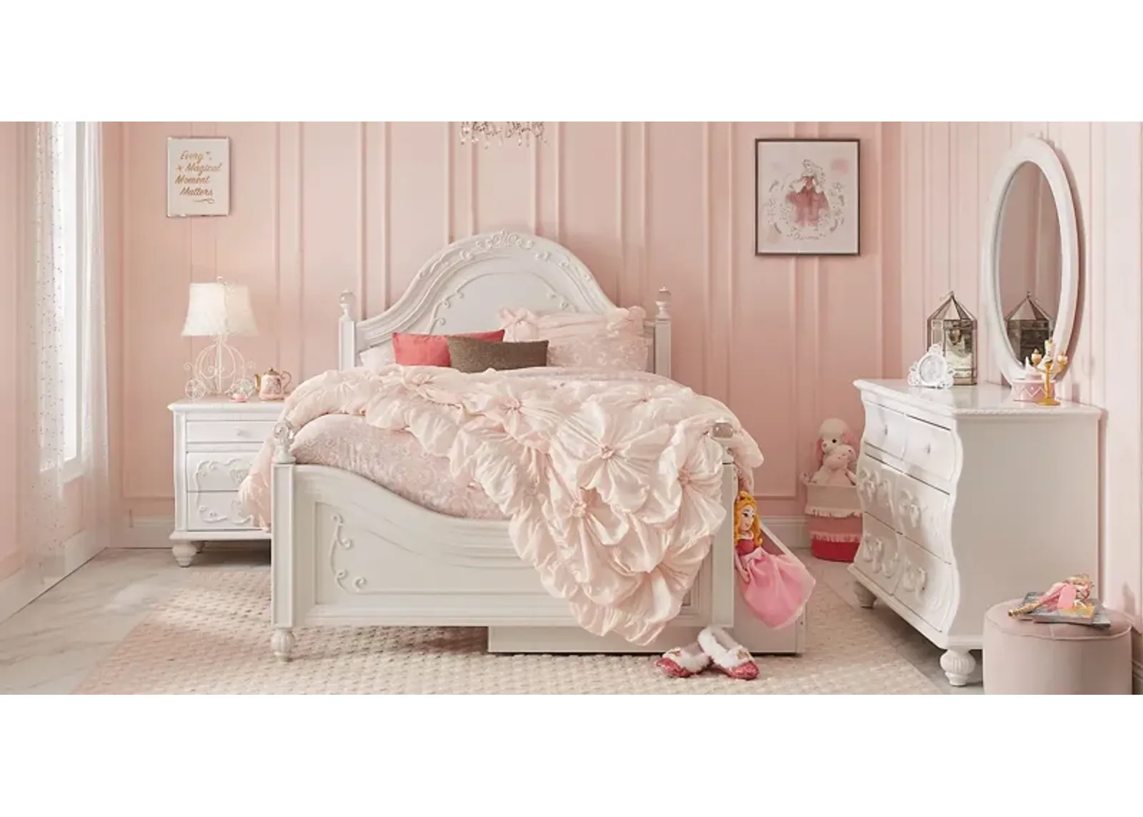 Disney Princess Dreamer White 5 Pc Twin Panel Bedroom