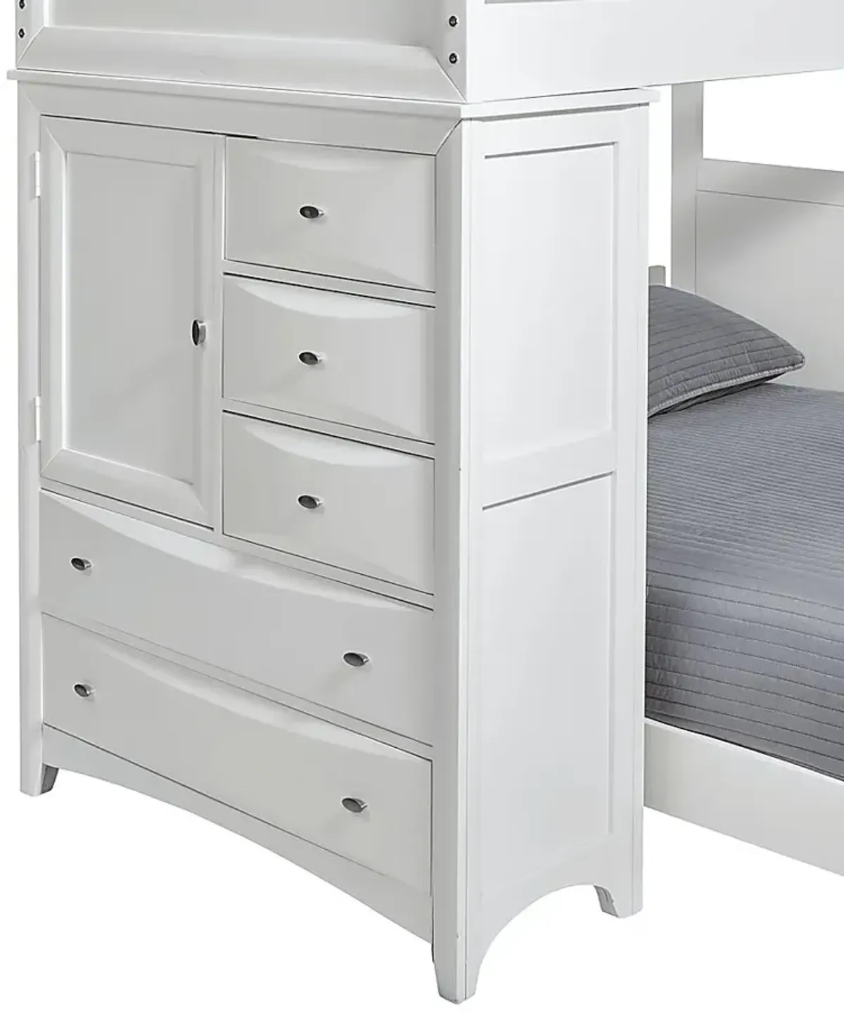 Ivy League 2.0 White Twin Loft Bed with Chest