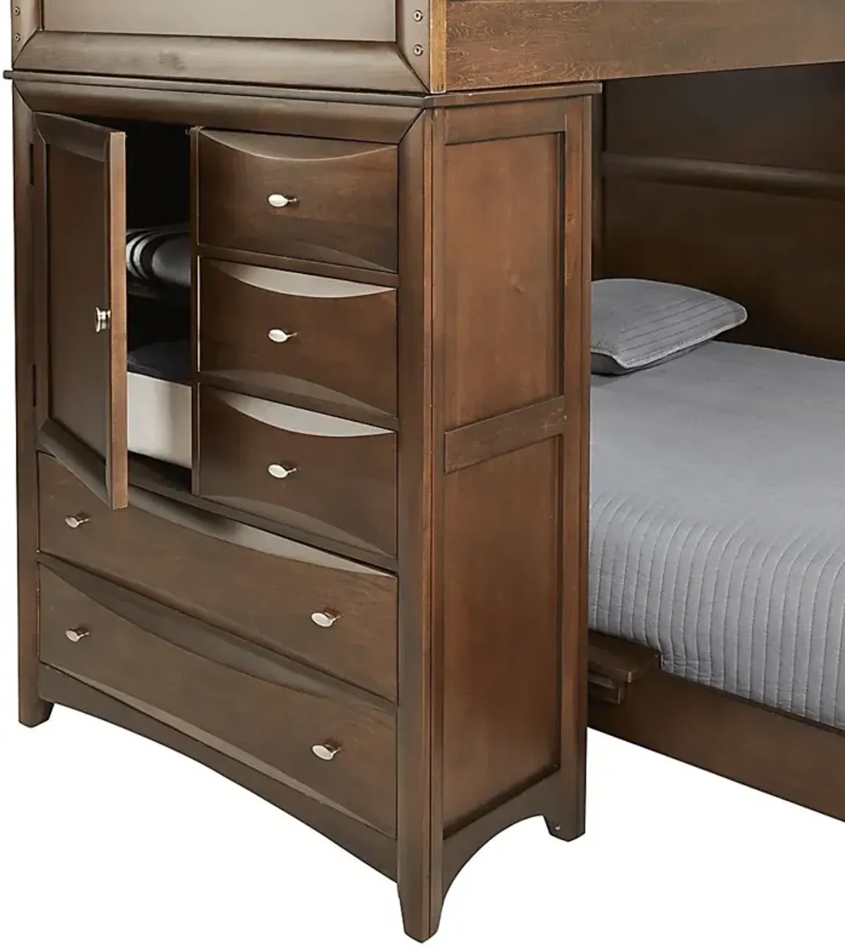 Ivy League 2.0 Walnut Twin Loft Bed with Chest